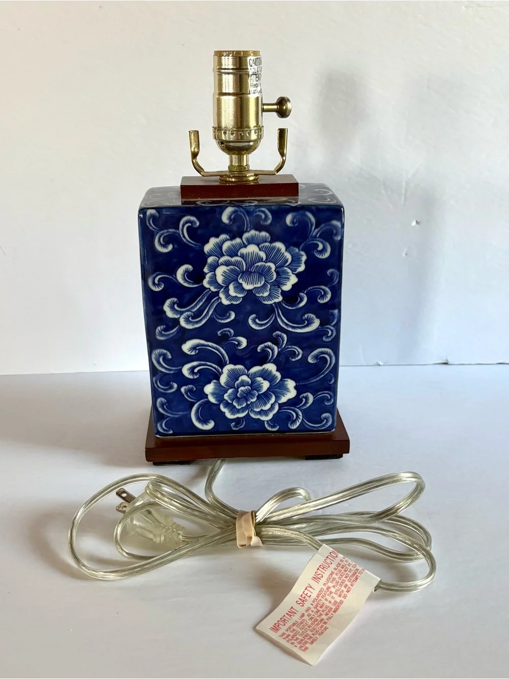 Ralph Lauren Blue & White Porcelain Table Lamp NO SHADE